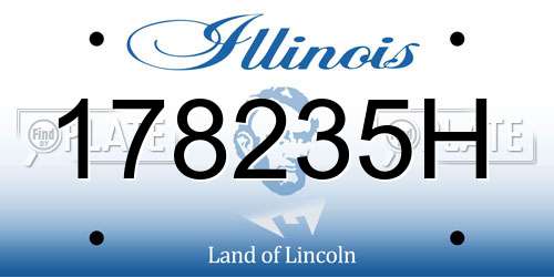 178235H Illinois License Plate