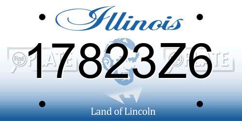 17823Z6 Illinois License Plate