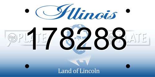178288 Illinois License Plate