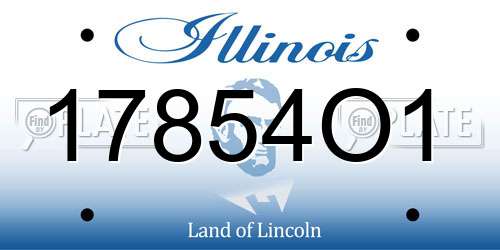 17854O1 Illinois License Plate
