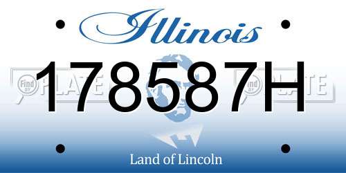 178587H Illinois License Plate