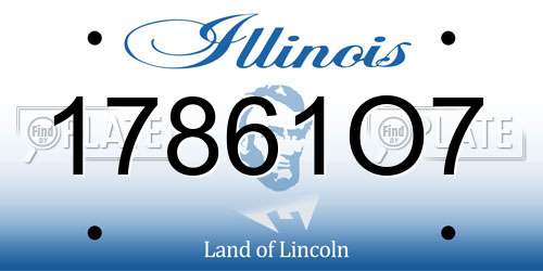 17861O7 Illinois License Plate