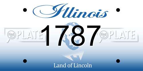 1787 Illinois License Plate