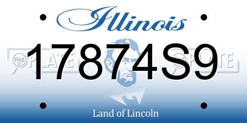 17874S9 Illinois License Plate