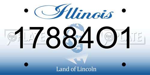 17884O1 Illinois License Plate
