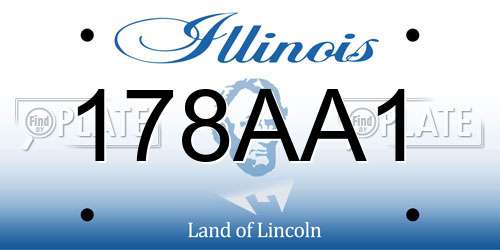 178AA1 Illinois License Plate