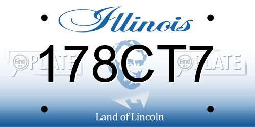 178CT7 Illinois License Plate