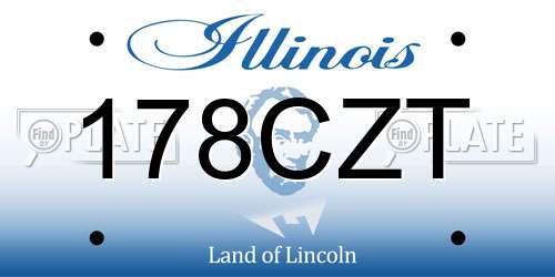 178CZT Illinois License Plate