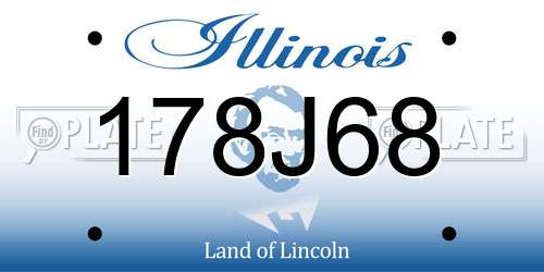 178J68 Illinois License Plate