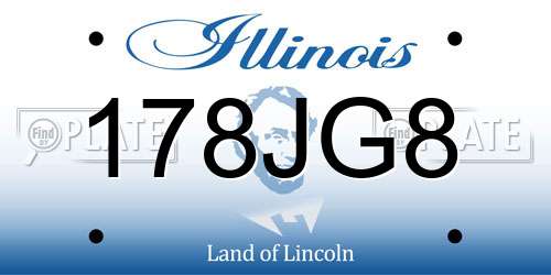 178JG8 Illinois License Plate