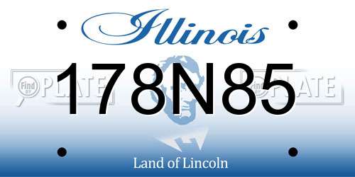 178N85 Illinois License Plate