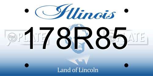 178R85 Illinois License Plate