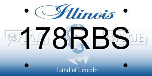 178RBS Illinois License Plate