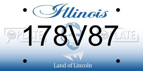 178V87 Illinois License Plate