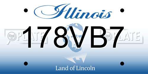 178VB7 Illinois License Plate
