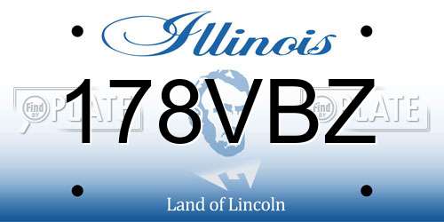 178VBZ Illinois License Plate
