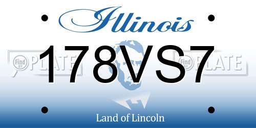 178VS7 Illinois License Plate