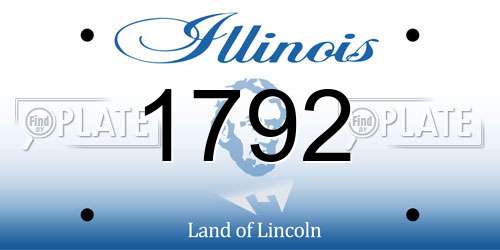 1792 Illinois License Plate