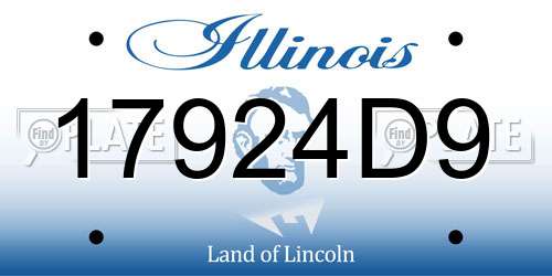 17924D9 Illinois License Plate