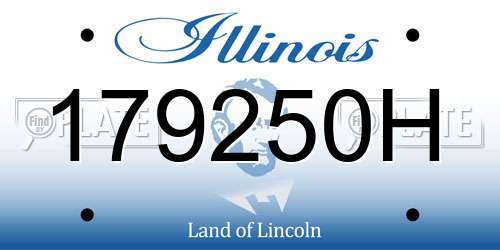 179250H Illinois License Plate