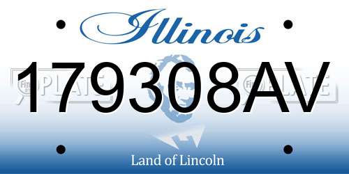 179308AV Illinois License Plate