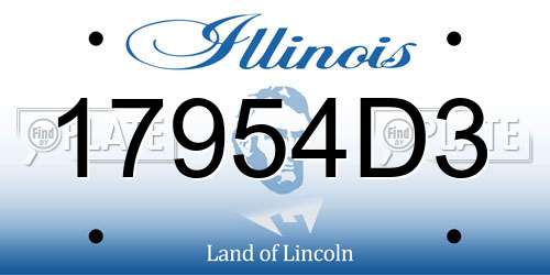 17954D3 Illinois License Plate