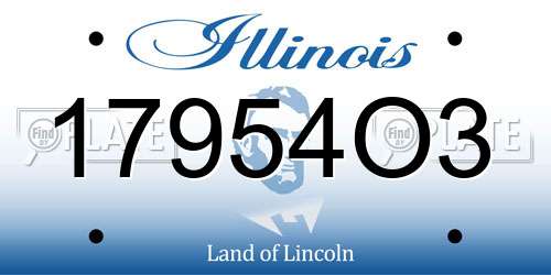 17954O3 Illinois License Plate
