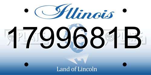 1799681B Illinois License Plate