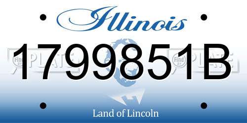 1799851B Illinois License Plate