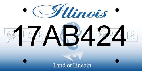 17AB424 Illinois License Plate