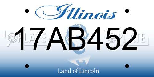 17AB452 Illinois License Plate