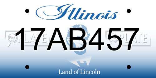 17AB457 Illinois License Plate