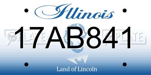 17AB841 Illinois License Plate