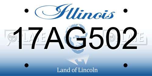 17AG502 Illinois License Plate