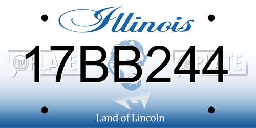 17BB244 Illinois License Plate