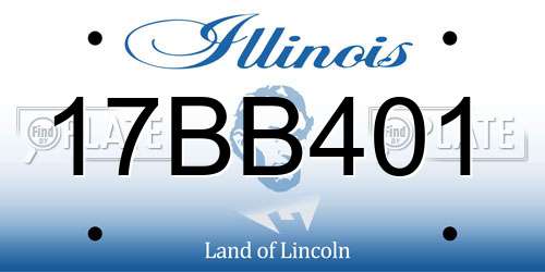 17BB401 Illinois License Plate