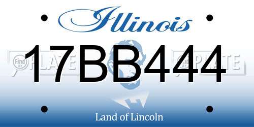 17BB444 Illinois License Plate