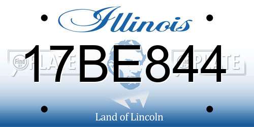 17BE844 Illinois License Plate