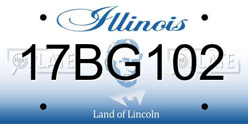 17BG102 Illinois License Plate