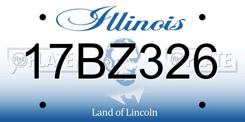 17BZ326 Illinois License Plate