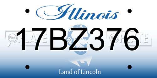 17BZ376 Illinois License Plate