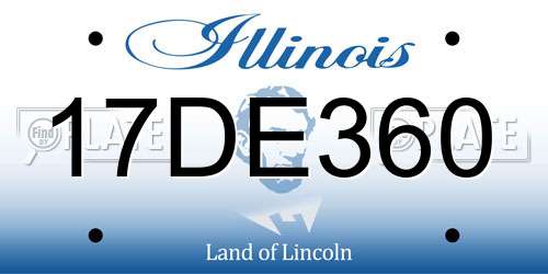 17DE360 Illinois License Plate