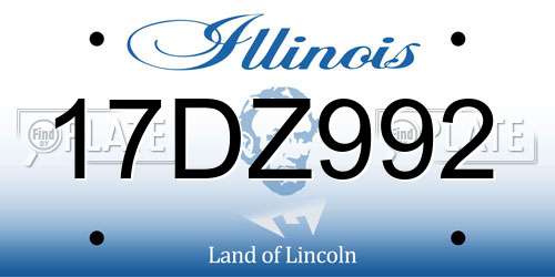 17DZ992 Illinois License Plate