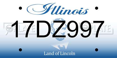 17DZ997 Illinois License Plate