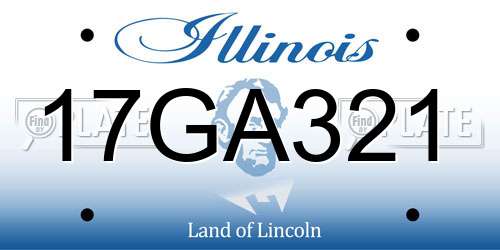 17GA321 Illinois License Plate