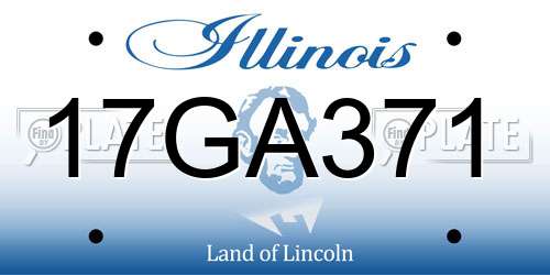 17GA371 Illinois License Plate