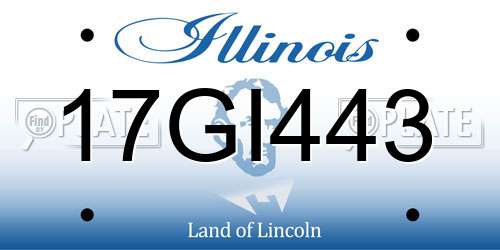 17GI443 Illinois License Plate
