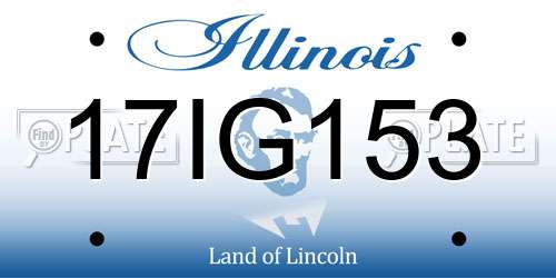 17IG153 Illinois License Plate