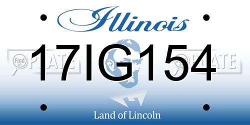 17IG154 Illinois License Plate