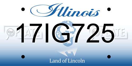 17IG725 Illinois License Plate
